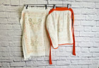 Vintage Malandrino Hbi 1975 Apron Dishtowel Set Orange Birds Floral Prop