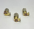 Trio Of Vintage Brass Ship Lights     Old Authentic Wall Sconces With White Glass