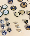 Lot Of 24 Vintage White cream And Black Plastic Buttons  lot 6 