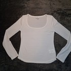 Nwot Nsr Ribbed Long Sleeve Scoop Neck Top Womens Size Small White Casual Basic