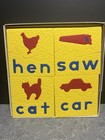 1 Vtg Lauri Set  Picture Animal Vehicle Words Foam Puzzle  complete W  Box