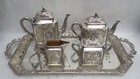 Wonderful Vintage German 800 Silver 5pc Puttie s Coffee   Tea Set On Tray 