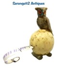 Rare German Celluloid Sewing Tape Measure    owl     c 1900s