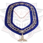 Masonic Silver Blue Lodge Chain Collar With Silver Jewels Blue Backing Set Of 12