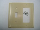 Vintage Uniline Ivory Decora Gfci Switch Outlet Wall Cover Plate 2 Gang P s