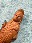 Vtg 6    Chinese Carved Wood Buddha Statue Wooden Guanyin Kwan-yin Figure