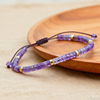 Natural Amethyst Stone Dainty Bracelet 4mm Crystal Healing Delicate Bracelet