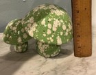 Vintage Green And White Speckled Ceramic Mushroom Figurine Retro Home Decor
