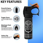 2 Police Magnum Pepper Spray 3 Ounce Fire Master Fogger Self Defense Protection