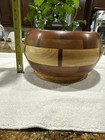 Handcrafted Segmented Wood Bowl Hand Turned Mahogany Ash Walnut