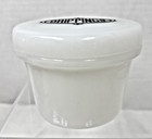 Hazel Atlas Black Print On White Milk Glass Deco Range Drippings Jar
