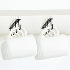 Mkono Under Cabinet Mug Hanger Set Of 2 - Metal Hooks Coffee Cup Holder Black 