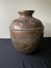 Antique Indian Copper Brass Water Vessel Kudam Pot Hand Hammered 19    16 8 Lb