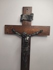 Inri Jesus Christ Metal Crucifix cross Wall Hanging Vintage Large Heavy
