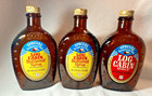 Three Different Vintage Bicentennial Commemorative Log Cabin Amber Syrup Bottles