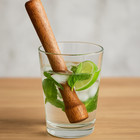 Wooden Muddler  Lacquered Walnut  Brown  Medium Cocktail Tool