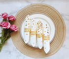 100 Pk Gold Napkins - 4 Assorted Designs - 3-ply Cocktail Napkins Folded 5 X 5 I