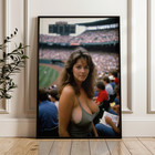 Vintage 1980s Baseball Fan Poster Retro Stadium 80s  Nostalgia Wall Art