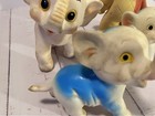Vintage Mcm Circus Toy Lot Squeak Rubber Clown   3 Elephants 1950s 1960s