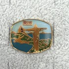 Rio De Janeiro Brazil Christ The Redeemer Travel Souvenir Pin Pinback  66102