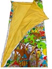 Vtg 60s-70s Child   s Canvas Sleeping Bag Magic Mushrooms Gnomes Forest Whimsical