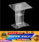 Acrylic Clear Podium Plexiglass Pulpit School Conference Church Curve Lectern