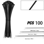 100pcs Black Cable Zip Ties Heavy Duty Uv Resistant Ul 8  14  20 