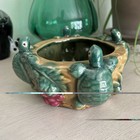 Vintage Majolica Style Turtle Planter