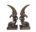 Pair Of Bronze Art Deco Falcon Bird Bookends