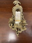 Antique vintage Brass Federal Mirrored Candle Wall Sconces - Eagle Motif