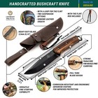 Carbon Steel Bushcraft Knife With Ferro Rod And Leather Sheath Beavercraft Bsh4f