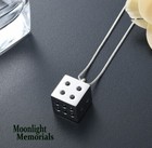 New Dice Stainless Steel Cremation Urn Keepsake Ashes Memorial Necklace