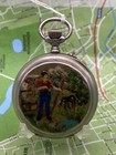 1950s Enamel Excelsior Roskopf Pocket Watch  Montre 