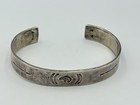 Vintage Navajo Sterling Silver Bear Stamp Work Native American Cuff Bracelet