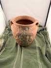 Vintage Art Pottery Jardiniere Planter Floral Relief Matte Brown Green Glaze Art