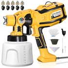High Power 1200w Hvlp Paint Sprayer Gun  5 Nozzles  3 Spray Patterns  Adjustable