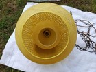 Vintage Mcm Spun Lucite Spaghetti Swag Lamp - Yellow Atomic Globe Hanging Light