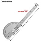 Stainless Steel Angle Protractor 180   Gauge Ruler Woodworking Measurement Tool