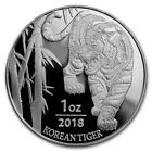 2018 South Korea Tiger 1 Oz Silver Coin In Direct Fit Capsule