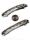 Handmade Native American Navajo Set Of Sterling Silver Etched Barrettes