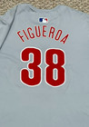 Figueroa Size 44  38 2024 Philadelphia Phillies Road  game Used  Jersey Mlb