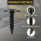 Wood Screws 3 4 Inch 125 Pcs Premium Phillips Truss Head Black Wood Scr