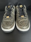Nike Air Force 1 Low Top Men s Black gold white Animal Print Lace-up