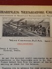 1914 The Sharples Separator Co Milk Billhead Receipt West Chester Pa Ephemera