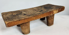 Primitive Tribal Geometric Carved Single Piece Of Wood Foot Stool Low Table Ooak