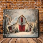 Retro Farmhouse Barn Door Canvas Art Framed Country Wall Decor Christmas Gift