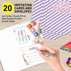 Art Theme Birthday Invitations Girl 20 4x6  Pastel Paint Party Cards Envelopes