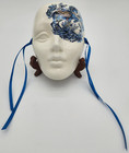 Vintage Hand Painted  Porcelain Clay Ceramic Wall Hanging Mardi Gras Mask