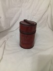 Vintage Glass And Leather Travel Flask Set