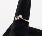 Vintage Bypass Sterling Silver Ring With Cz - Small  Adult Or Child Sz 3 75